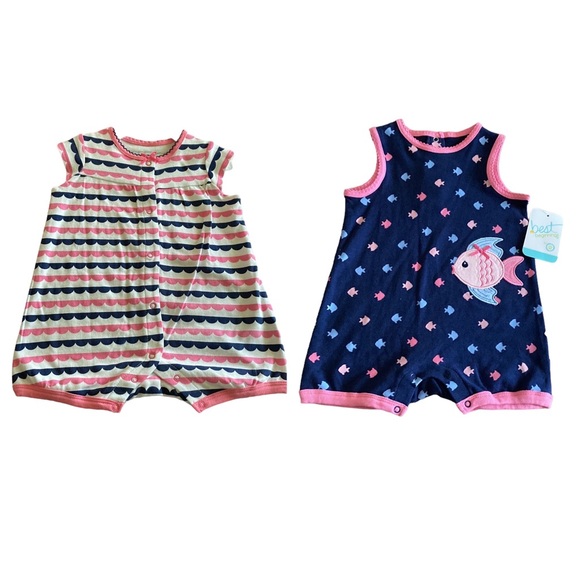 Best Beginnings Fish Rompers - Picture 2 of 15